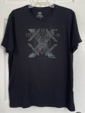 Express Dark Aesthetic Graphic Tee Size L Emo Grunge Edgy Streetwear Dark Indie